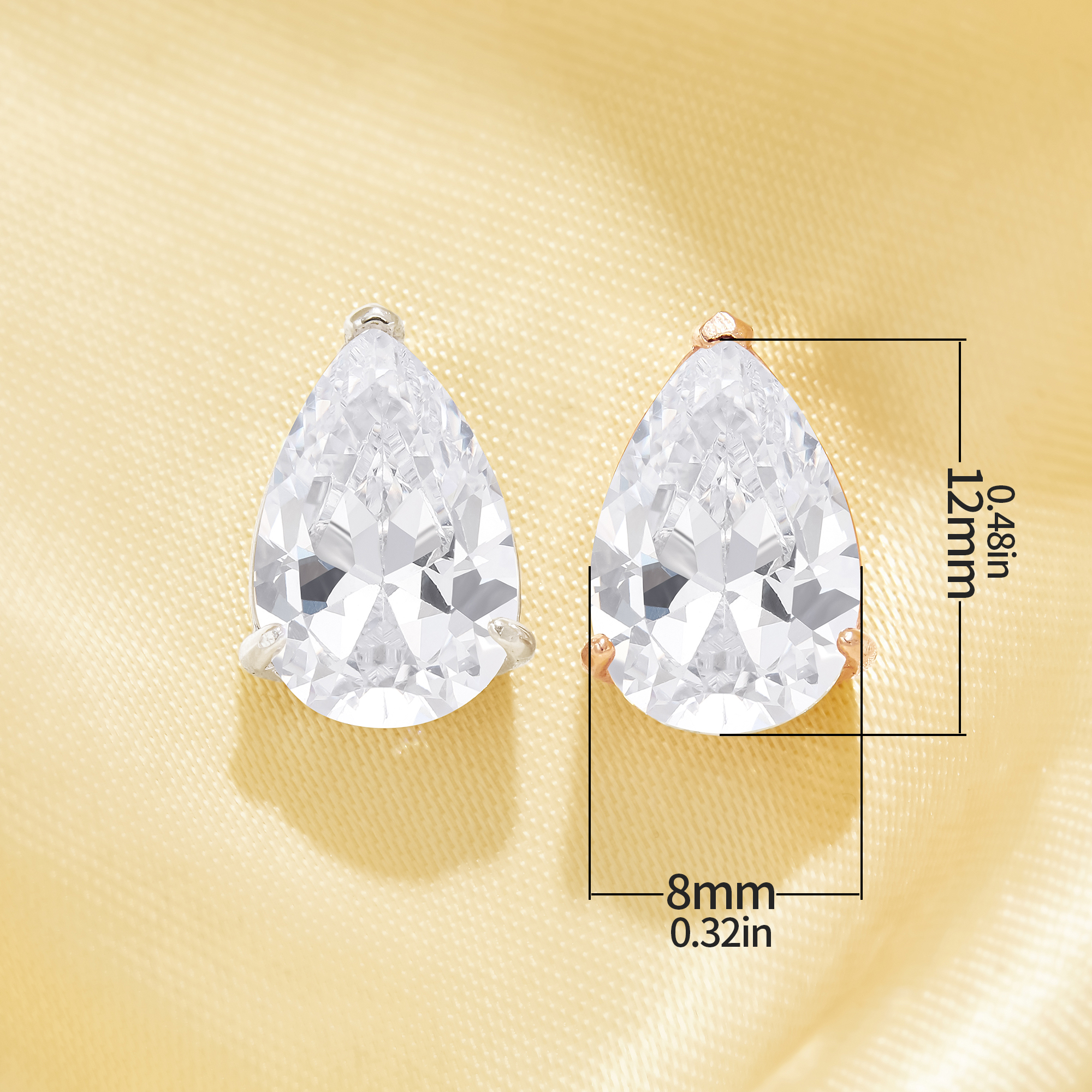 Minimalist Solitaire Pear Simulated Diamond Pendant With 8x12MM Pear White Cubic Zirconia,Solid 925 Sterling Silver Pendant Charm,Simple Pear Pendant 6130056 - Click Image to Close