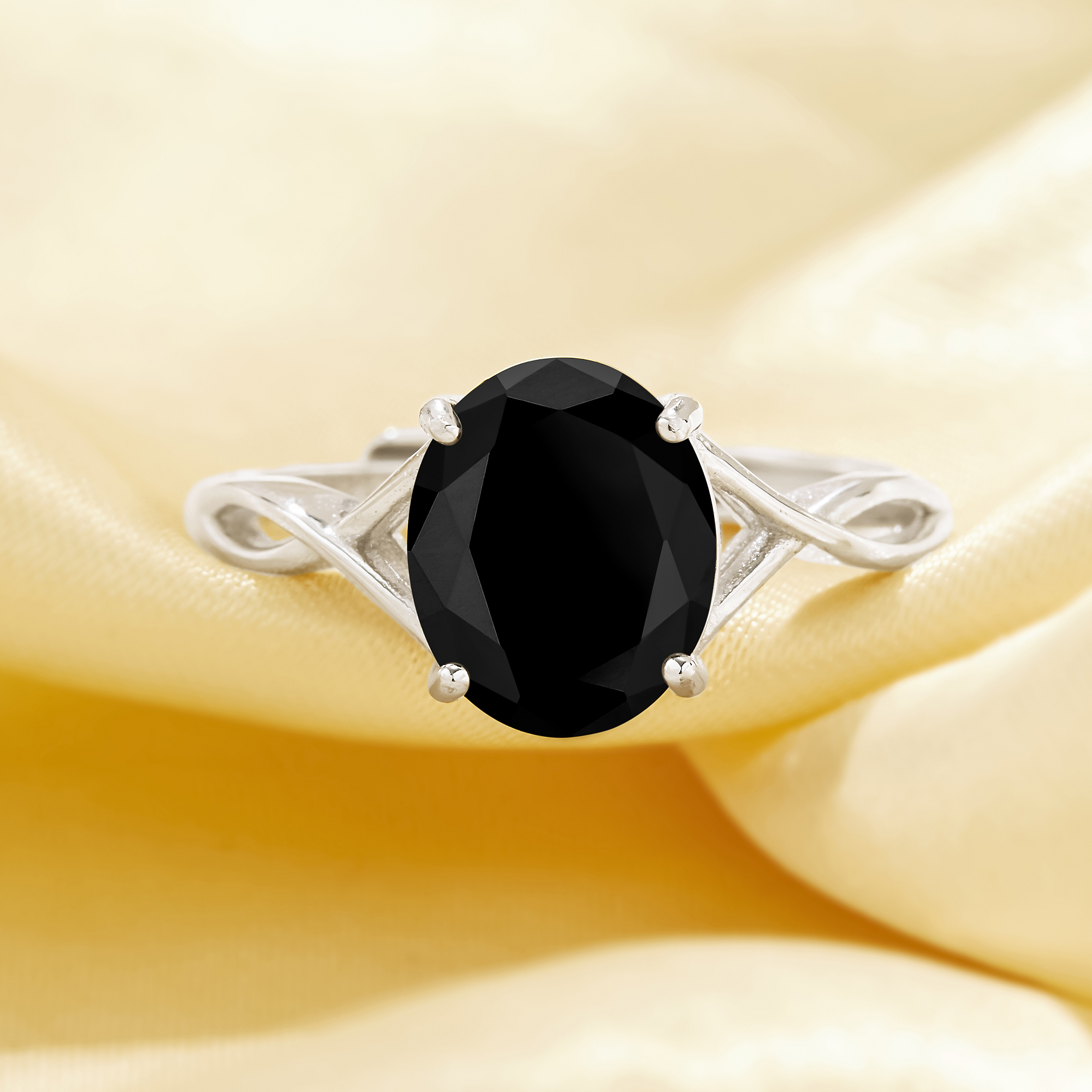 8x10MM Oval Black CZ Stone Infinity Split Shank Oval Ring,Solid 925 Sterling Silver Ring,Simple Oval Adjustable Ring 6220339 - Click Image to Close
