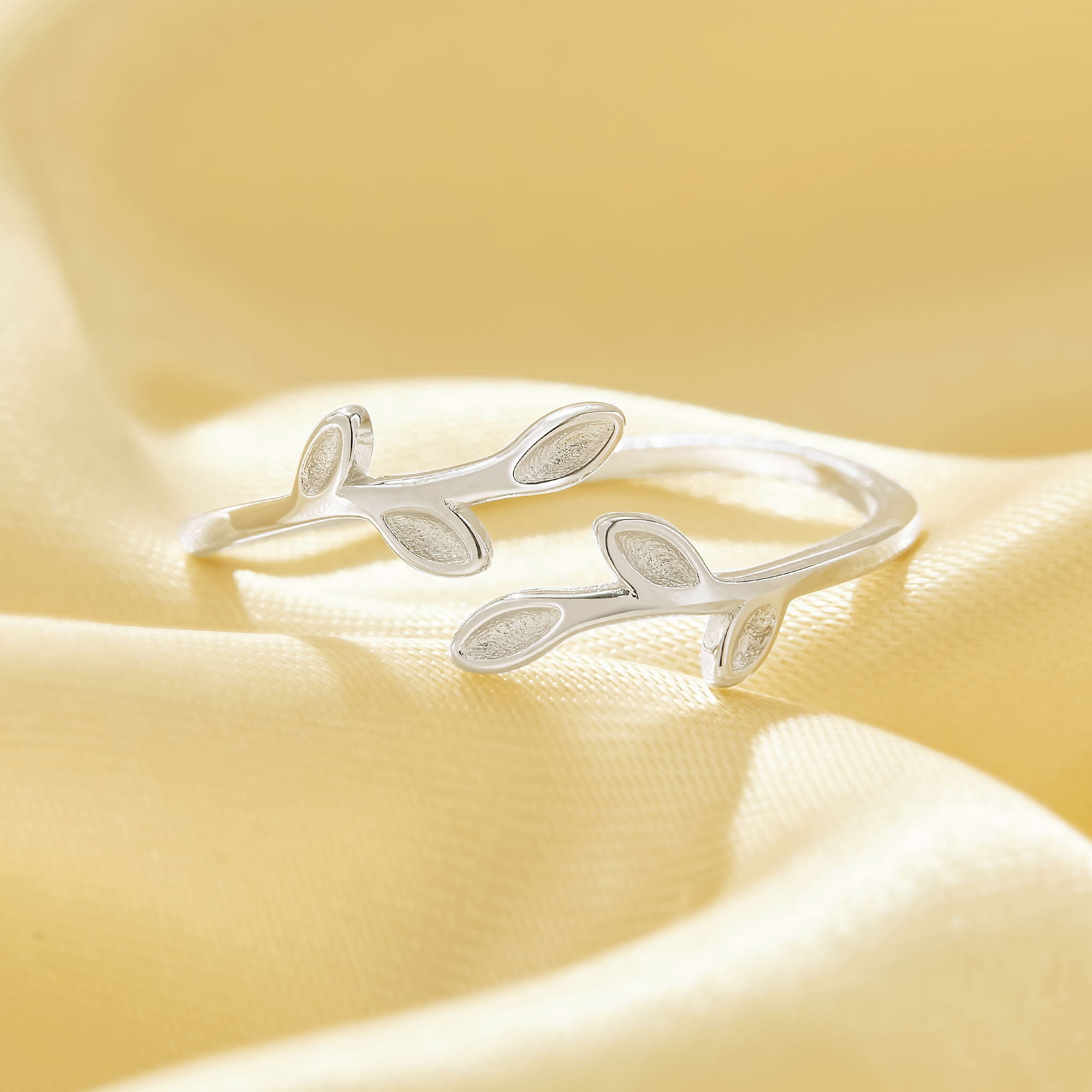 Simple Tree Branch Ring,Leaf Solid 925 Sterling Silver Ring,Stackable Ring,Adjustable Ring 6290633 - Click Image to Close