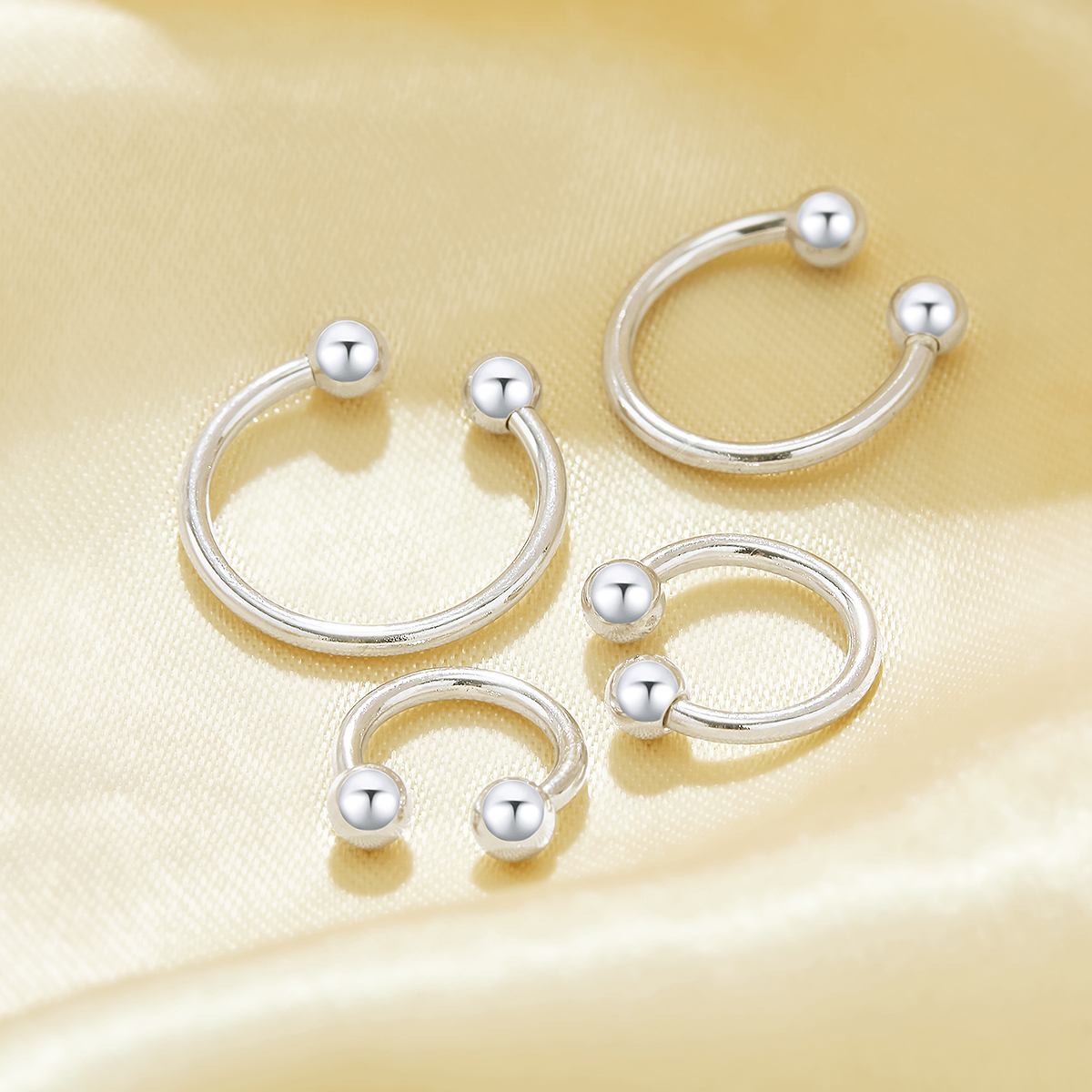 1Pcs Simple Screw Round Balls Nose Studs,Solid 925 Sterling Silver Body Jewelry 6390117 - Click Image to Close