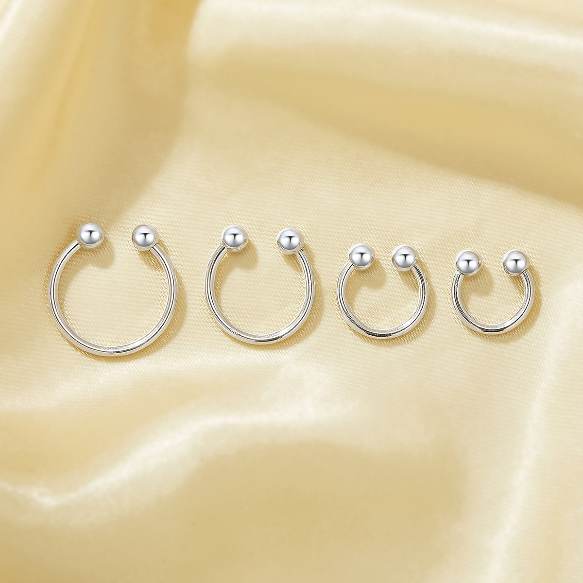 1Pcs Simple Screw Round Balls Nose Studs,Solid 925 Sterling Silver Body Jewelry 6390117 - Click Image to Close