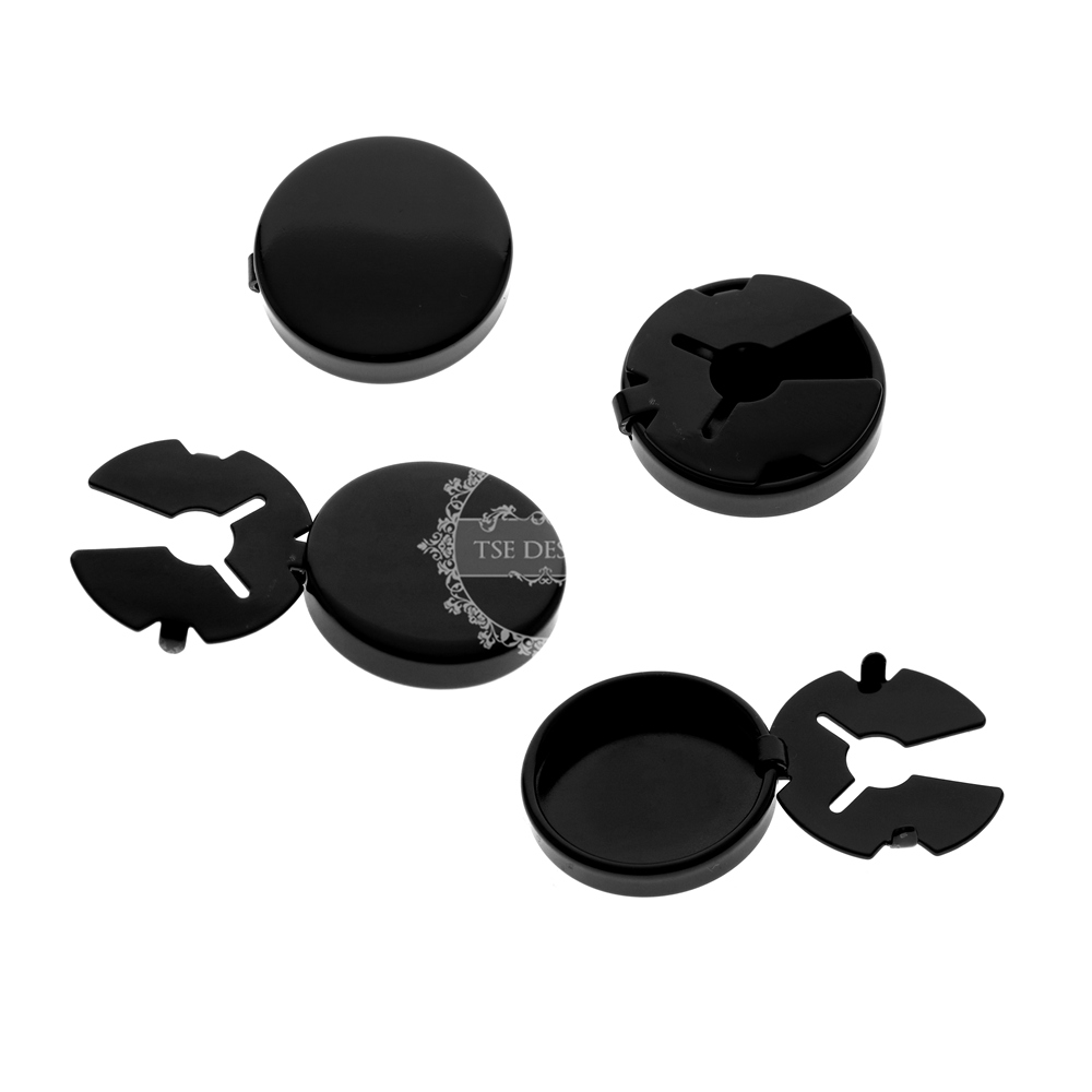 6Pcs 17.5MM Gun Black Round Cuff Button Cover Cuff Links For Wedding Formal Shirt 6600086-2B - Click Image to Close