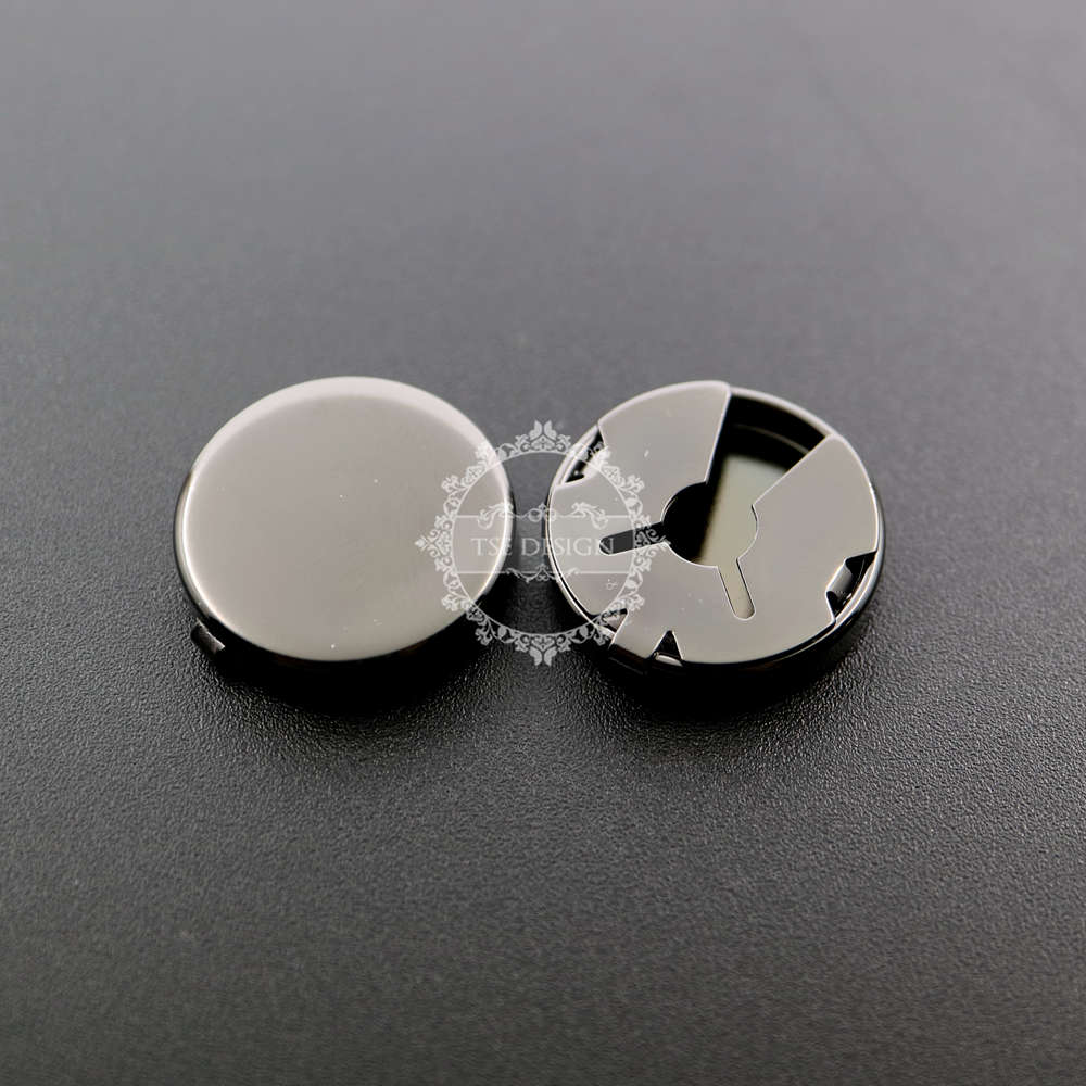 6Pcs 20MM Gun Black Round Cuff Button Cover Cuff Links For Wedding Formal Shirt 6600086-3B - Click Image to Close